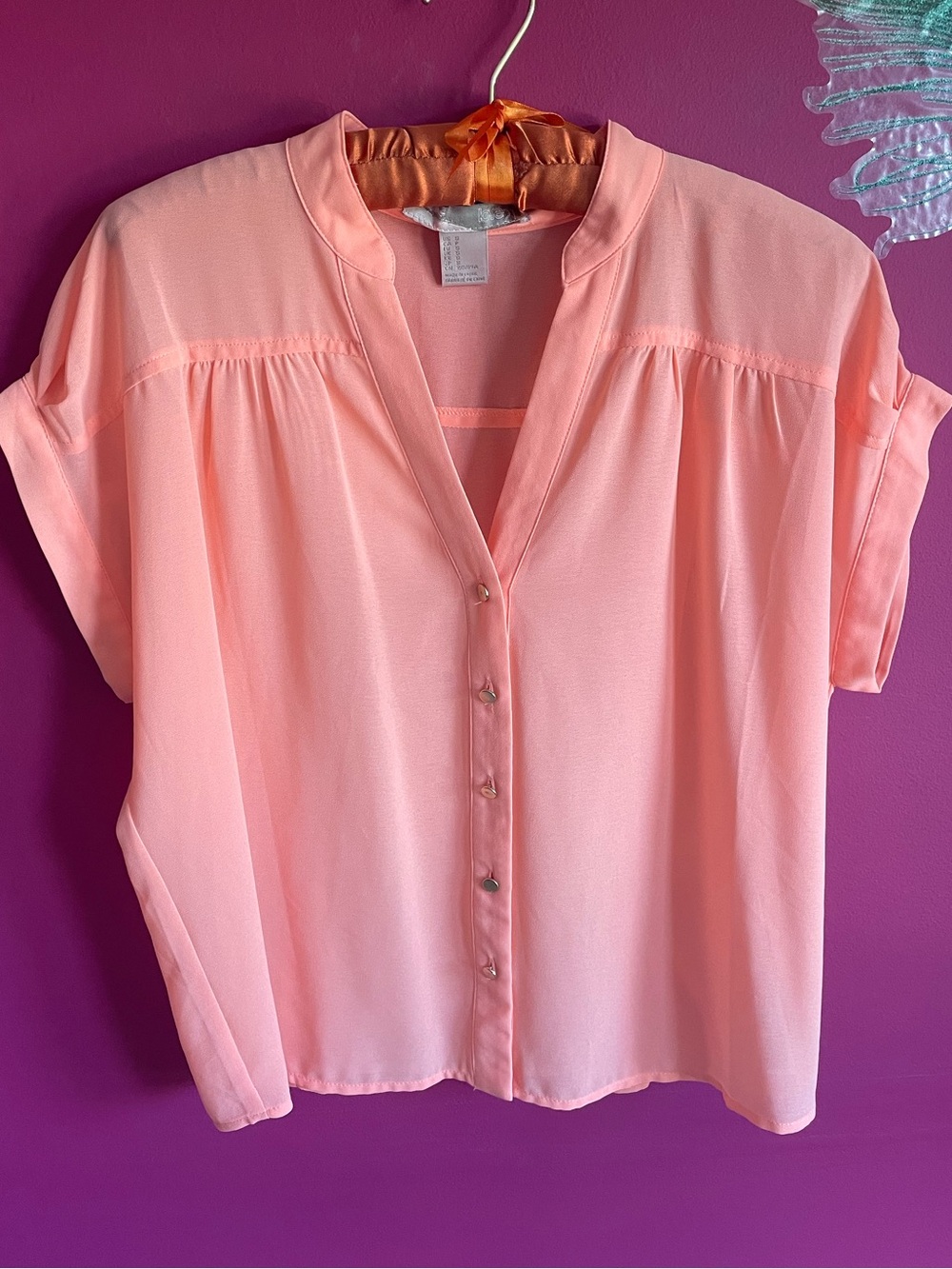 Button-Front Blouse- Tangerine 🍊